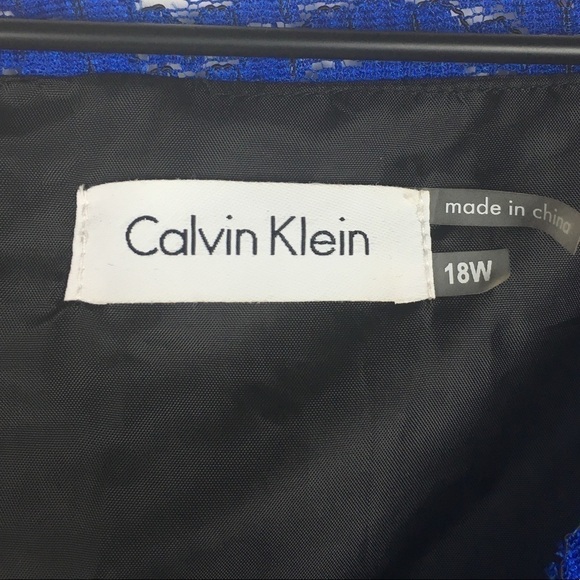 CALVIN KLEIN Dress Lace Short Formal Sleeveless V Neck Scallop Plus Size 18W NWT - Picture 6 of 9